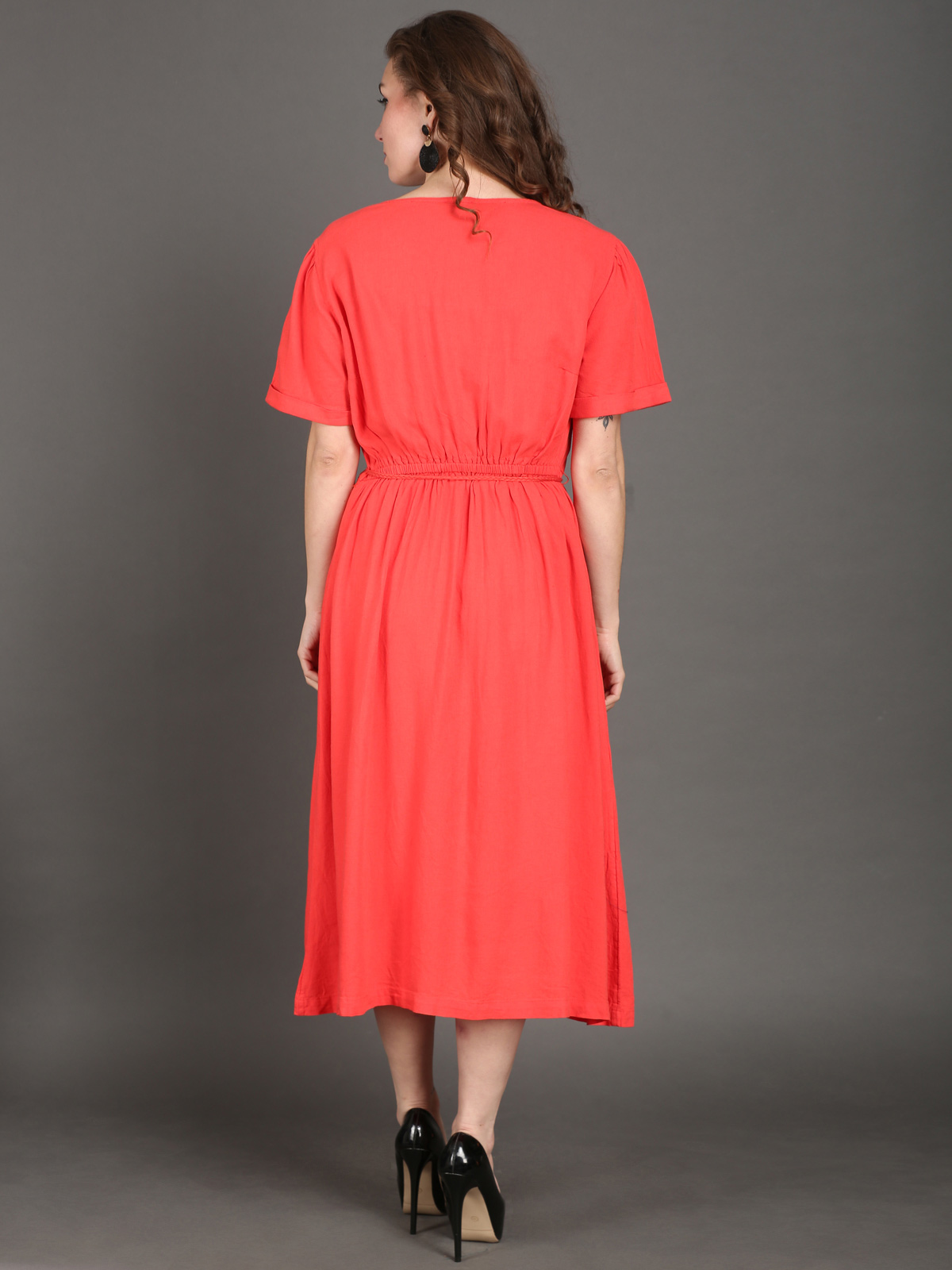 Product Short Sleeve V neck Printed Dress