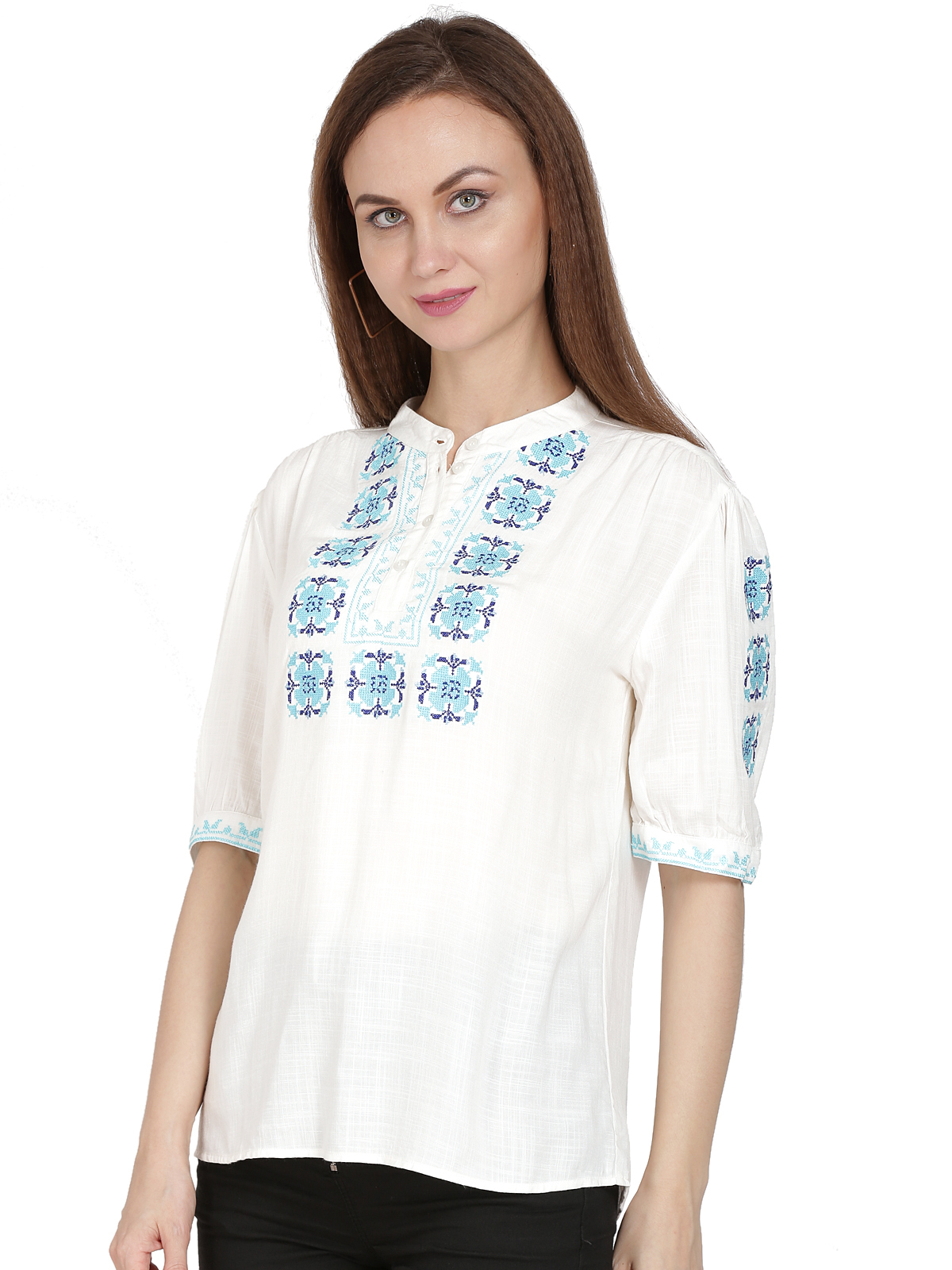 RAYON EMBROIDERED BLOUSE