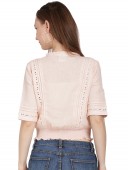 CROP TOP WITH SMOCKING AT BOTTOM