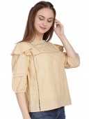 RAYON BLOUSE WITH INSERTED LACE