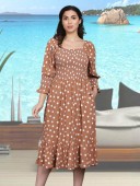 PRINTED DRESS WITH SMOCKING EFFECT