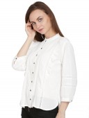 PINTUCKS FRONT OPEN SHIRT