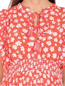 CRINKLE DRESS WITH NEEDLE ELASTIC AT WAIST