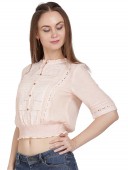 CROP TOP WITH SMOCKING AT BOTTOM