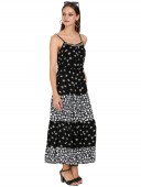 RAYON MIX & MATCH DRESS WITH HANDWORK AT NECKLINE