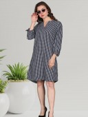 YARN DYED CHECKS KURTA DRESS