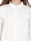 PLEATED FRONT SHIRT WITH FRONT FULL PLACKET