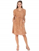 RAYON DRESS WITH ELASTICATED CHANNEL AT WAIST