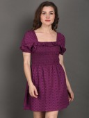 SCHIFFLY DRESS WITH SHORT SLEEVES