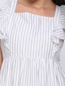 SHORT SLEEVELESS DRESS WITH RUFFLE DETAIL