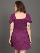 SCHIFFLY DRESS WITH SHORT SLEEVES