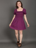 SCHIFFLY DRESS WITH SHORT SLEEVES