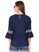 EMBROIDERED BLOUSE WITH 3/4 SLEEVES