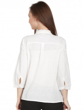 PLEATED FRONT SHIRT WITH FRONT FULL PLACKET-back