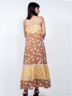 FLORAL PRINTED  TIER MAXI DRESS-back