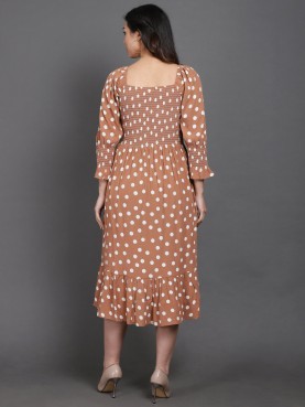 PRINTED DRESS WITH SMOCKING EFFECT-back