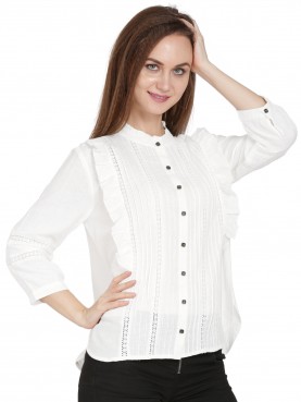 PINTUCKS FRONT OPEN SHIRT-back