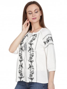 RAYON EMBROIDERED BLOUSE-back