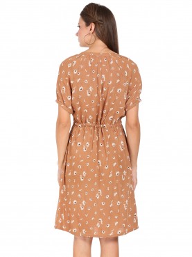 RAYON DRESS WITH ELASTICATED CHANNEL AT WAIST-back