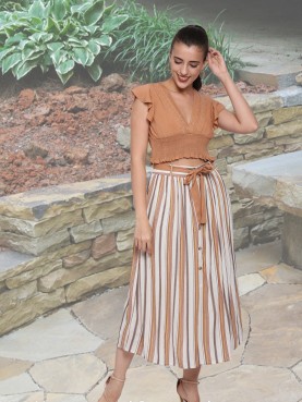 SOLID CROP TOP WITH SKIRT-front