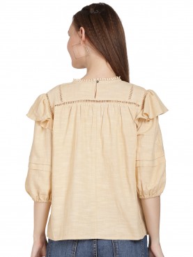 RAYON BLOUSE WITH INSERTED LACE-back