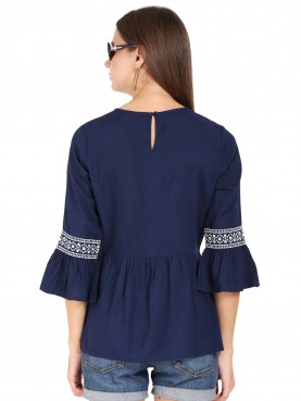EMBROIDERED BLOUSE WITH 3/4 SLEEVES-back